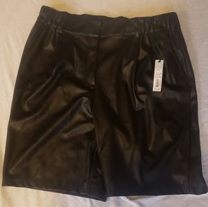 Faux leather shorts